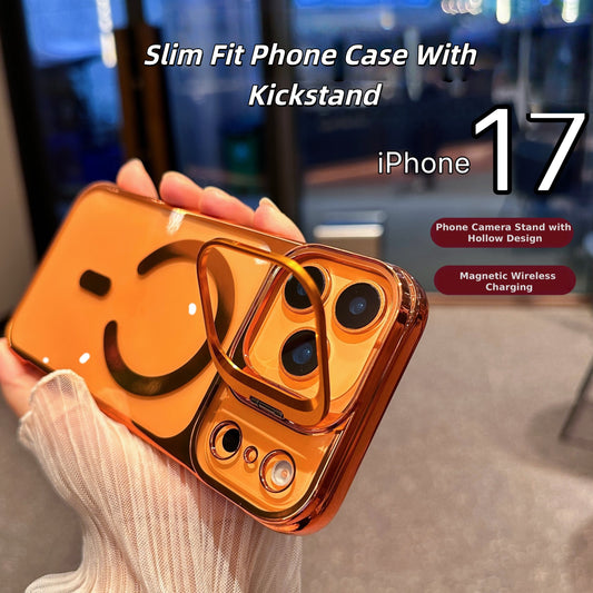 MagSafe Clear Kickstand Case for iPhone 17 – Lens Ring Stand, Edge-to-Edge Crystal Protection