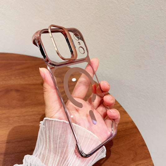 MagSafe Clear Kickstand Case for iPhone 17 – Lens Ring Stand, Edge-to-Edge Crystal Protection