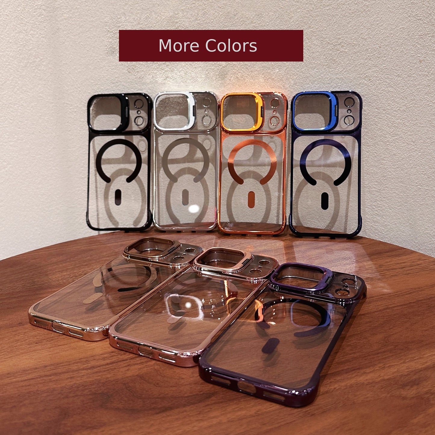 MagSafe Clear Kickstand Case for iPhone 17 – Lens Ring Stand, Edge-to-Edge Crystal Protection